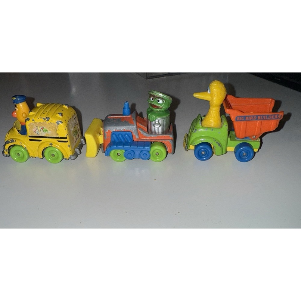 Sesame Street‎ Muppets 1980s Vintage Diecast Vehicle Toys Lot of 3